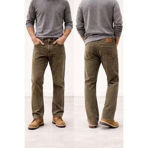 Gap Corduroy Pants Men's 35x31 Relaxed Boot Fit Green Cotton Casual Work